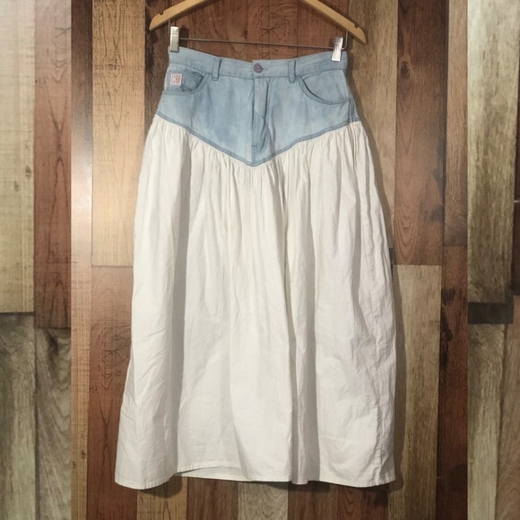 Vintage Y2K C2 Denim Prairie Skirt Sz 28 (Fits 4) - Picture 2 of 6